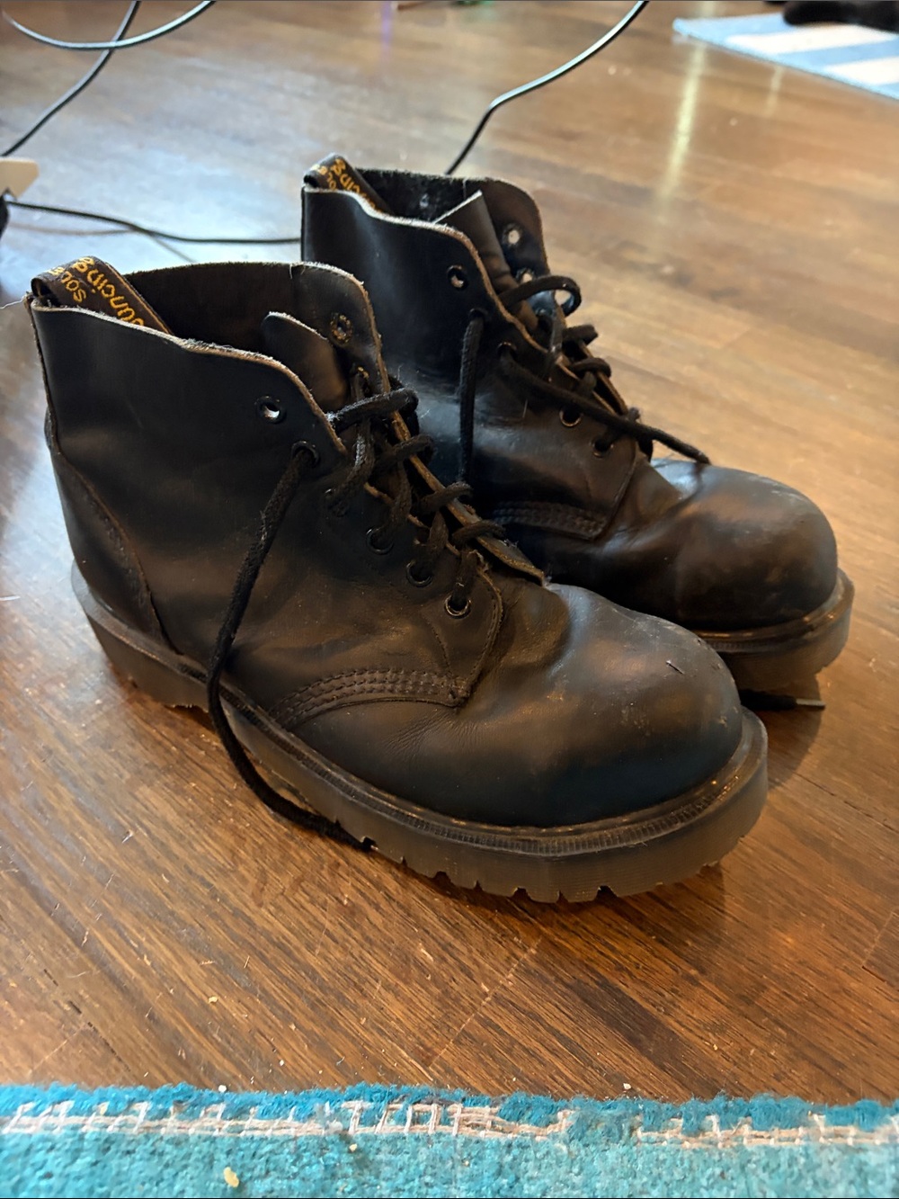 Dr. Martens Black Leather Lace-Up steel toe Boots